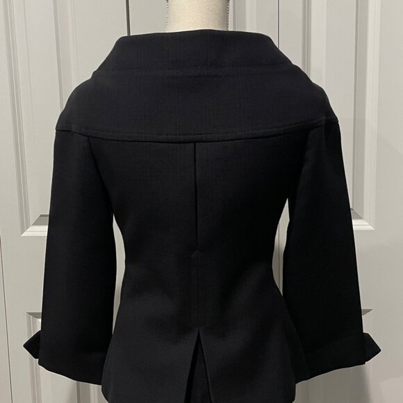 PRADA NAVY AND BROWN PLAID DOUBLE BREASTED BLAZER - SIZE 40 IT - Picture 7 of 12